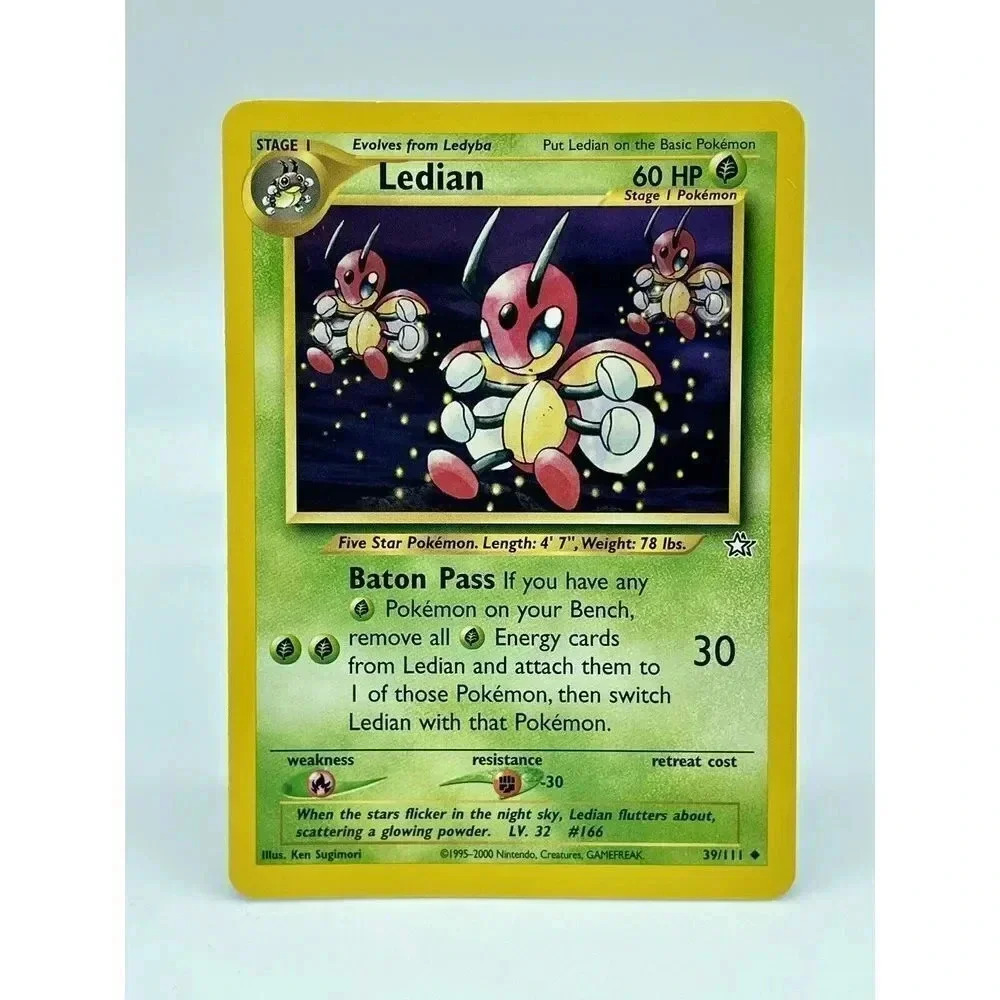 Ledian 39/111 Neo Genesis Non Holo Vintage 2000 Pokémon‎ Card TCG Near Mint WOTC
